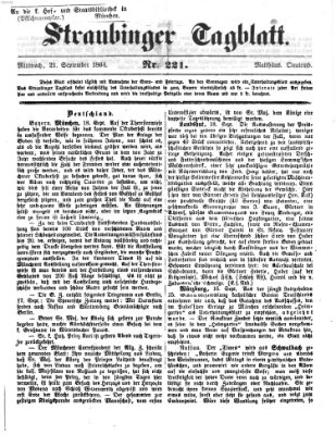 Straubinger Tagblatt Mittwoch 21. September 1864