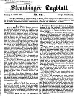 Straubinger Tagblatt Sonntag 2. Oktober 1864