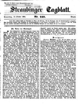 Straubinger Tagblatt Donnerstag 13. Oktober 1864