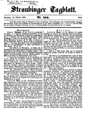 Straubinger Tagblatt Dienstag 18. Oktober 1864