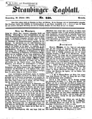 Straubinger Tagblatt Donnerstag 20. Oktober 1864