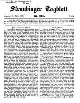 Straubinger Tagblatt Samstag 22. Oktober 1864