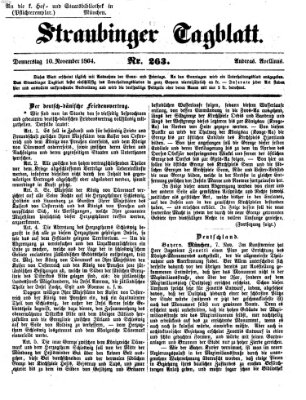 Straubinger Tagblatt Donnerstag 10. November 1864