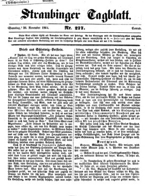 Straubinger Tagblatt Samstag 26. November 1864