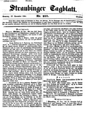 Straubinger Tagblatt Sonntag 27. November 1864