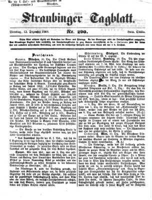 Straubinger Tagblatt Dienstag 13. Dezember 1864