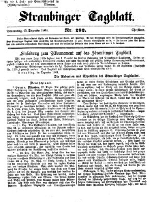 Straubinger Tagblatt Donnerstag 15. Dezember 1864