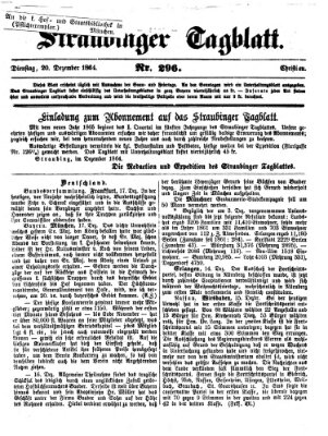 Straubinger Tagblatt Dienstag 20. Dezember 1864