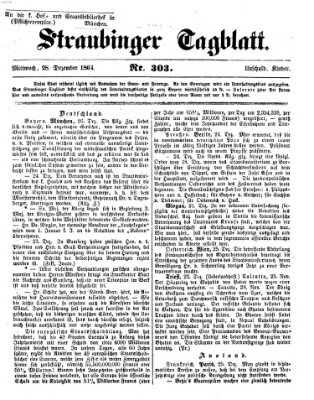 Straubinger Tagblatt Mittwoch 28. Dezember 1864