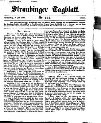 Straubinger Tagblatt Donnerstag 6. Juli 1865