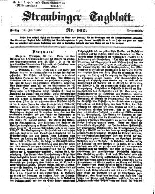 Straubinger Tagblatt Freitag 14. Juli 1865