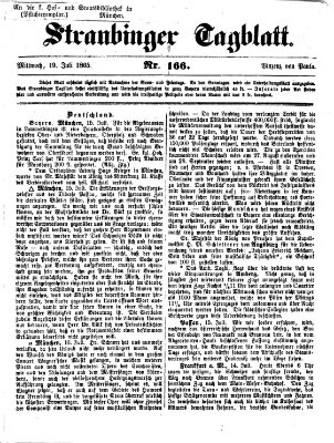 Straubinger Tagblatt Mittwoch 19. Juli 1865