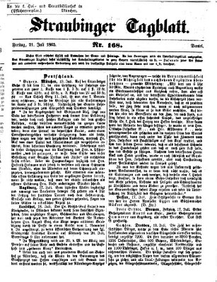 Straubinger Tagblatt Freitag 21. Juli 1865