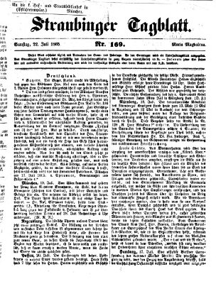 Straubinger Tagblatt Samstag 22. Juli 1865