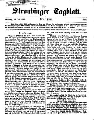 Straubinger Tagblatt Mittwoch 26. Juli 1865