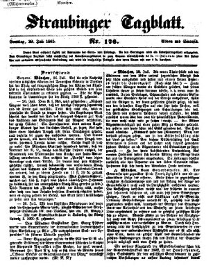 Straubinger Tagblatt Sonntag 30. Juli 1865