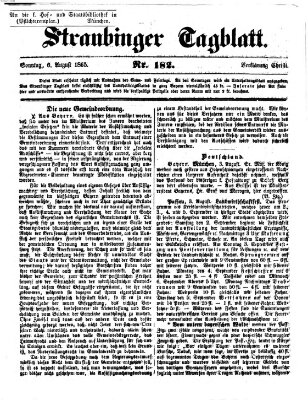 Straubinger Tagblatt Sonntag 6. August 1865