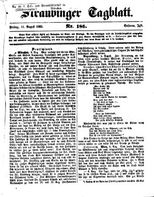 Straubinger Tagblatt Freitag 11. August 1865