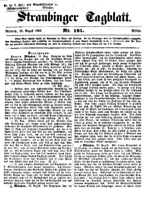 Straubinger Tagblatt Mittwoch 23. August 1865