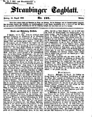 Straubinger Tagblatt Freitag 25. August 1865