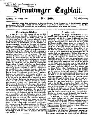 Straubinger Tagblatt Dienstag 29. August 1865