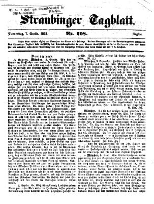 Straubinger Tagblatt Donnerstag 7. September 1865