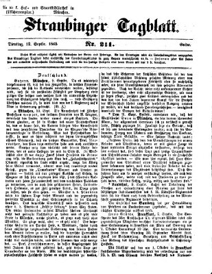 Straubinger Tagblatt Dienstag 12. September 1865