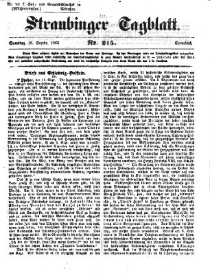 Straubinger Tagblatt Samstag 16. September 1865