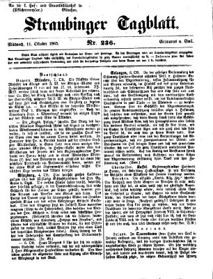 Straubinger Tagblatt Mittwoch 11. Oktober 1865