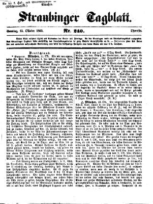 Straubinger Tagblatt Sonntag 15. Oktober 1865