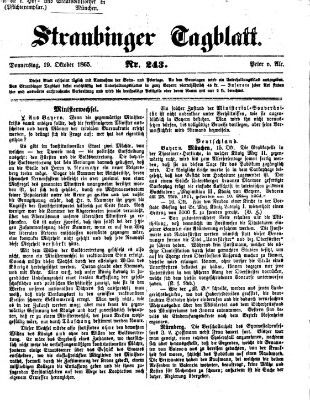Straubinger Tagblatt Donnerstag 19. Oktober 1865