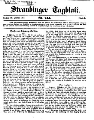 Straubinger Tagblatt Freitag 20. Oktober 1865