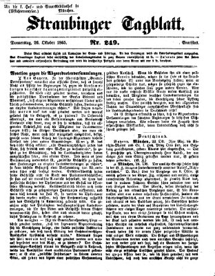 Straubinger Tagblatt Donnerstag 26. Oktober 1865