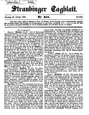 Straubinger Tagblatt Sonntag 29. Oktober 1865