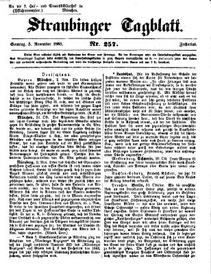 Straubinger Tagblatt Sonntag 5. November 1865