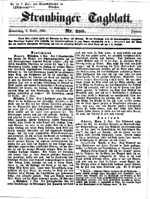 Straubinger Tagblatt Donnerstag 9. November 1865