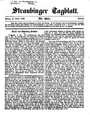 Straubinger Tagblatt Freitag 10. November 1865