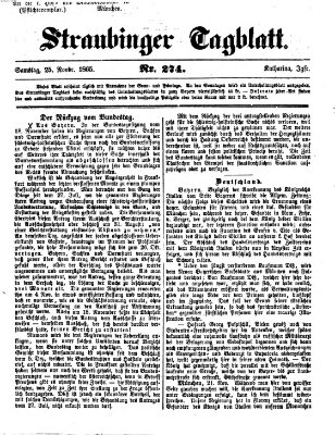 Straubinger Tagblatt Samstag 25. November 1865