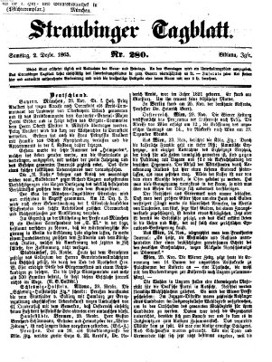 Straubinger Tagblatt Samstag 2. Dezember 1865