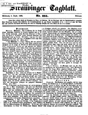 Straubinger Tagblatt Mittwoch 6. Dezember 1865