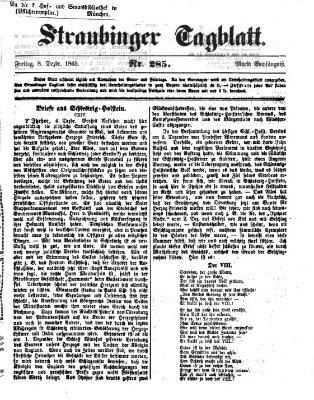 Straubinger Tagblatt Freitag 8. Dezember 1865