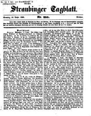 Straubinger Tagblatt Sonntag 10. Dezember 1865