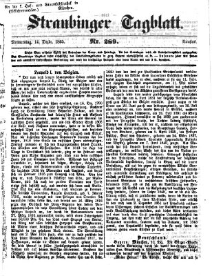 Straubinger Tagblatt Donnerstag 14. Dezember 1865