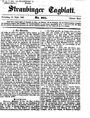 Straubinger Tagblatt Donnerstag 21. Dezember 1865