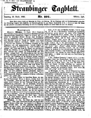 Straubinger Tagblatt Samstag 23. Dezember 1865