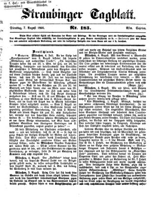 Straubinger Tagblatt Dienstag 7. August 1866