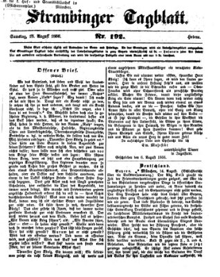 Straubinger Tagblatt Samstag 18. August 1866