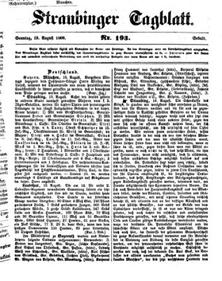 Straubinger Tagblatt Sonntag 19. August 1866