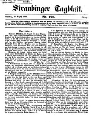 Straubinger Tagblatt Samstag 25. August 1866