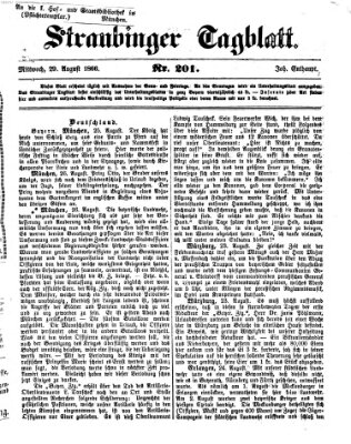 Straubinger Tagblatt Mittwoch 29. August 1866